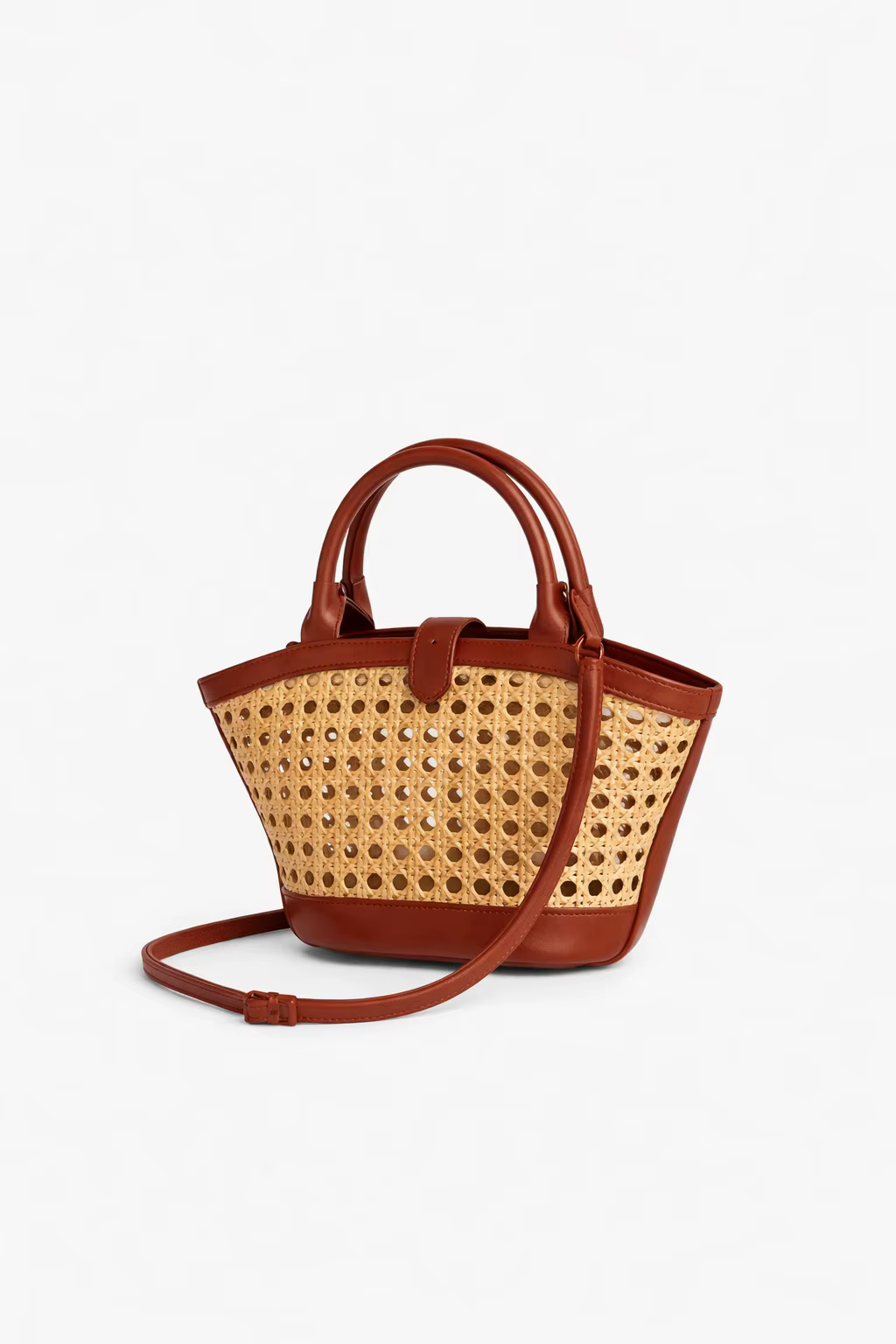 Sac d'été tendance en rotin tressé 2026, nouveau design creux en forme de panier, sac de plage en pa