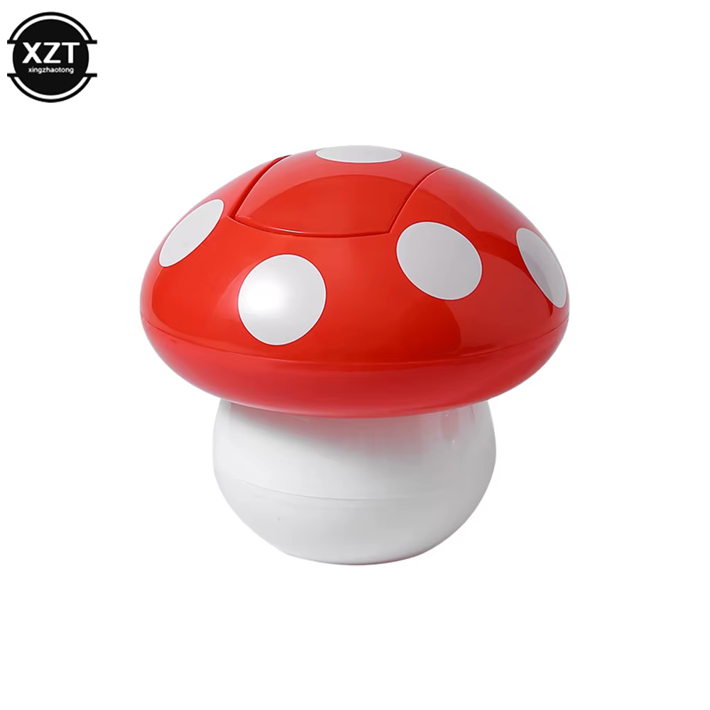 Poubelle mignonne avec couvercle, boîte à ordures détachable, collecte des déchets, champignon rouge