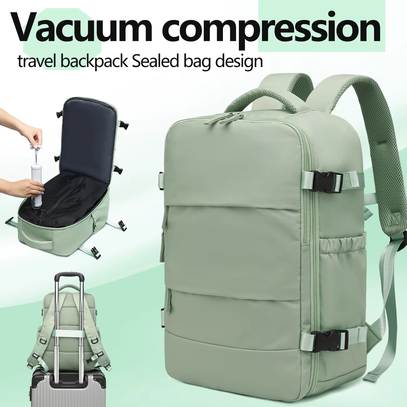 Ryanair sac à dos voyage cabine avion 43x30x18, sac à dos de compression sous vide, femmes hommes sa