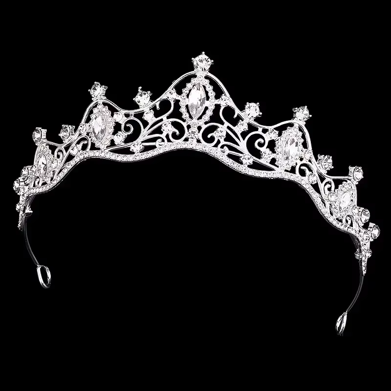 Couronne de mariée, accessoires de cheveux de mariage, diadèmes de mariée en strass brillants, couro