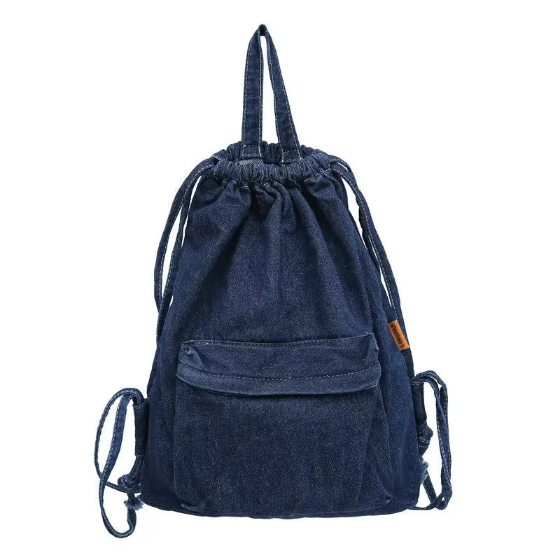 Mochila-Sac à Dos en Toile Délavé de Proximité pour Femme, Sacoche Unisexe en Denim Solide, à la Mod