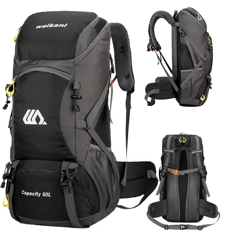 Sac à dos de voyage grand format 50L pour homme, sac à bandoulière imperméable, sac de sport, sac de