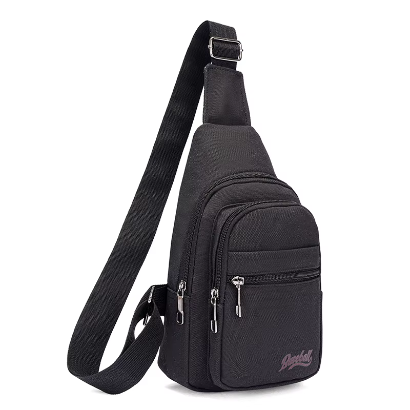 Sac de poitrine en toile pour hommes, grande capacité, sac à bandoulière décontracté pour le sport, 