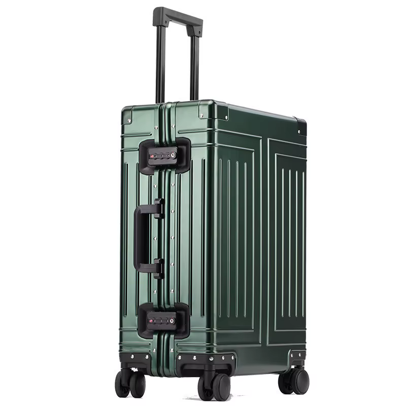 Bagage tout en aluminium 20/24/26/29 pouces - Valise rigide avec roulettes et serrure TSA, chariot m