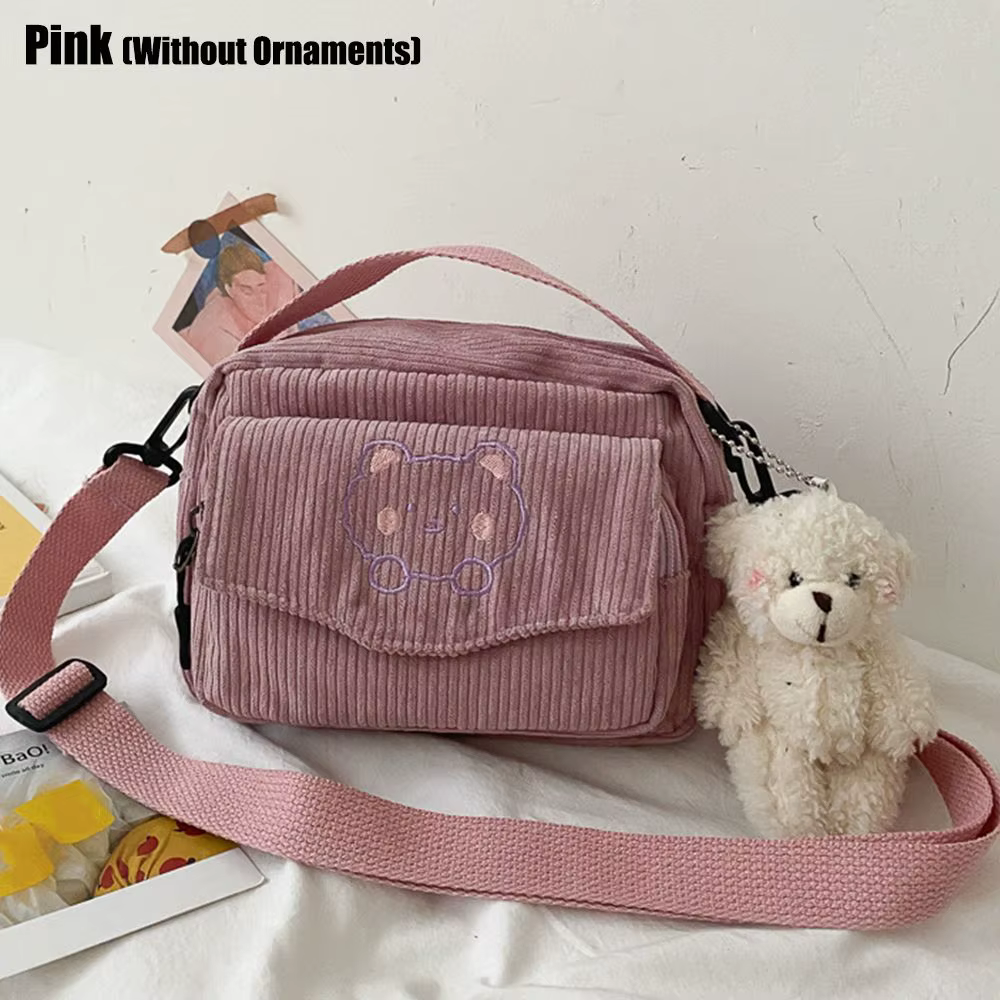 Femmes cartable dessin animé ours imprimé sacs à bandoulière sacs à main étudiant fourre-tout sac de