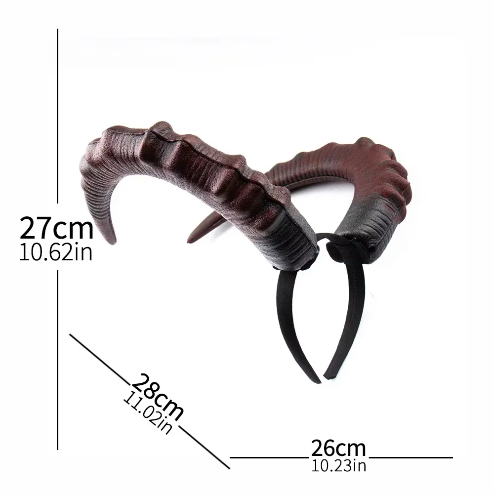 Serre-tête avec cornes de diable rouge, grand modèle, accessoire de fête pour femmes, déguisement d'