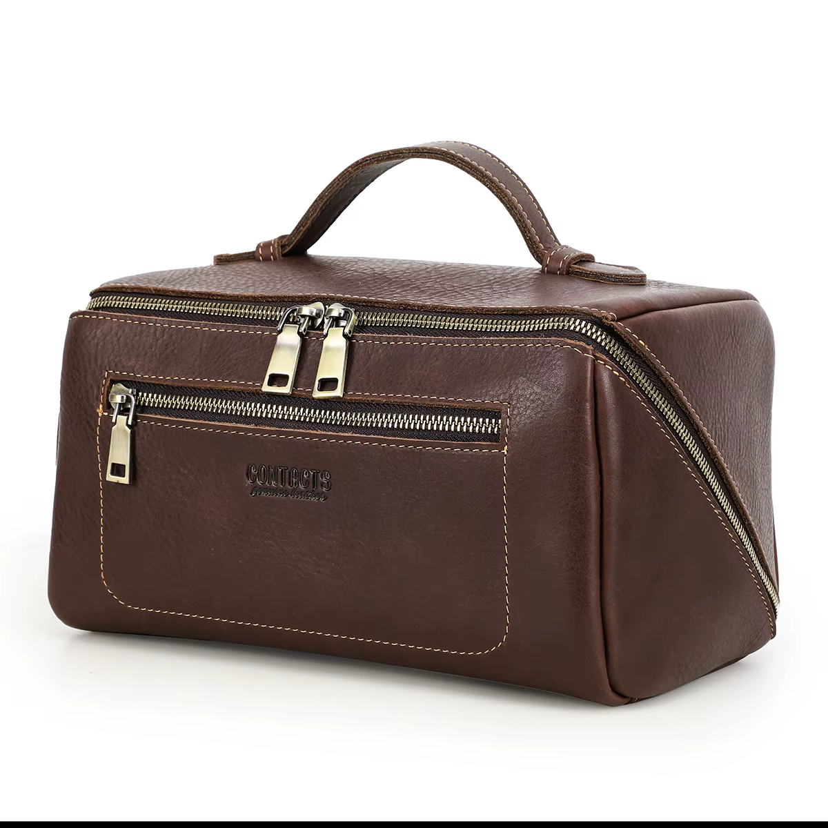 CONTACT'S sacs à cosmétiques en cuir véritable pour hommes sac de maquillage de haute qualité sac de