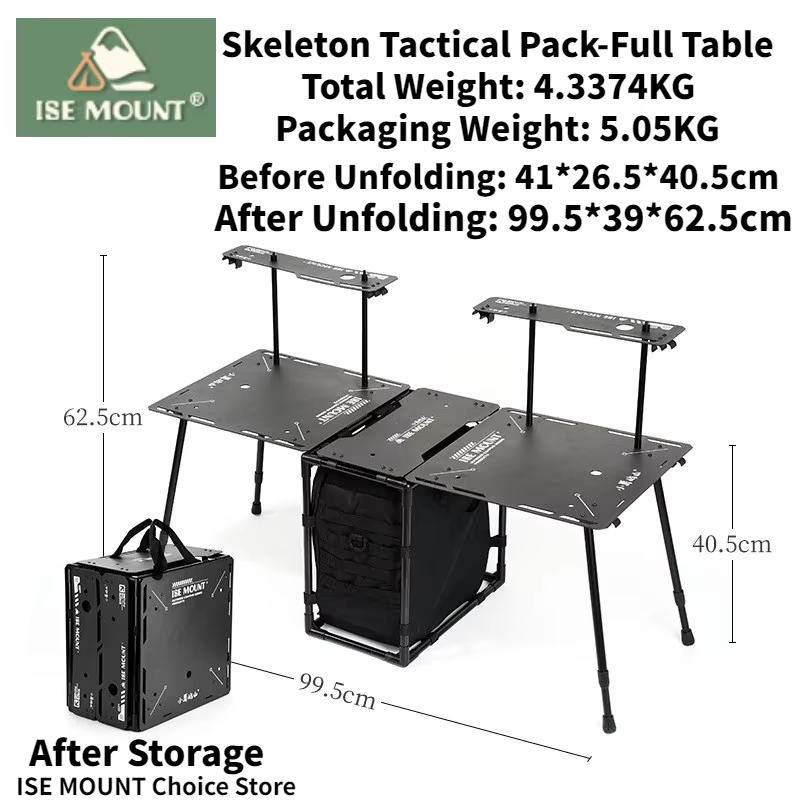 ISE MOUNT – sac tactique squelette d'extérieur, Table pliante légère et Portable, sac de Camping, co