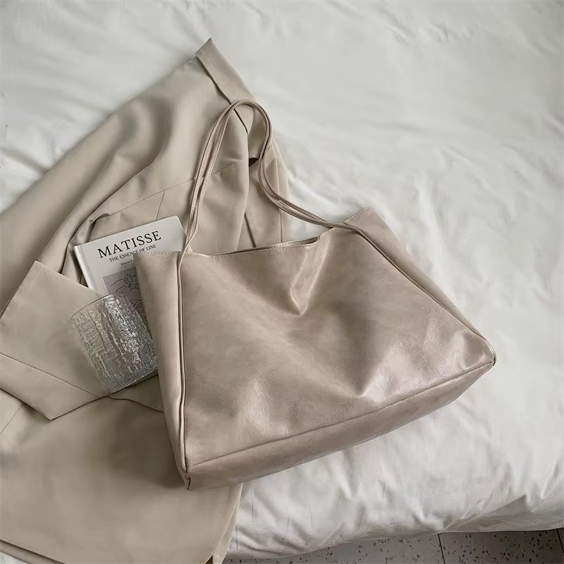 Sac fourre-tout en cuir Pu souple pour femmes, pochette sous les bras de grande capacité, sac à band
