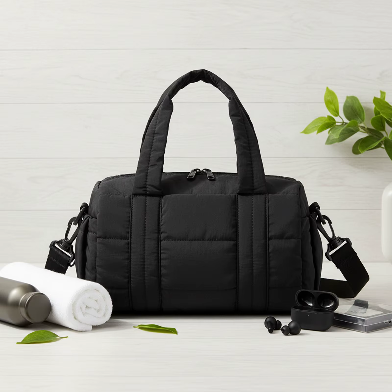 Sac de voyage matelassé en nylon pour femmes avec bandoulière réglable, sacs bandoulière pour le spo