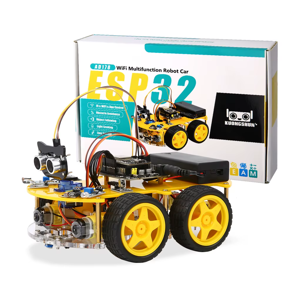 KUONGSHUN WiFi multifonction 4WD Kit de voiture robot intelligent ESP32 pour Arduino
