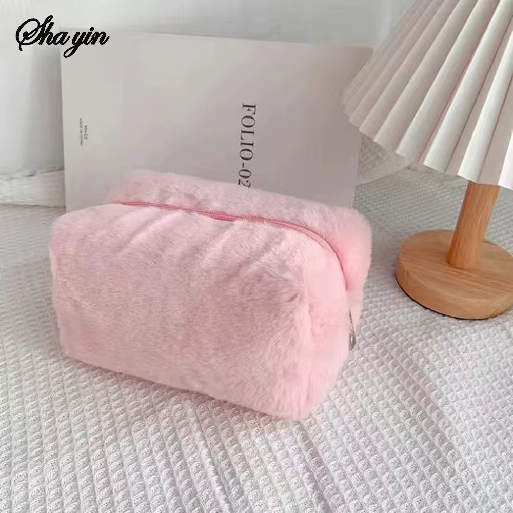 Trousse de maquillage élégante en velours, pochette à cosmétiques au Design de Niche de grande capac