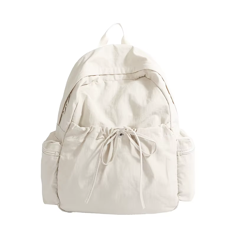 Sac à dos léger en nylon lavande pour femme, sac à dos mignon à cordon avec plusieurs poches, sac d'