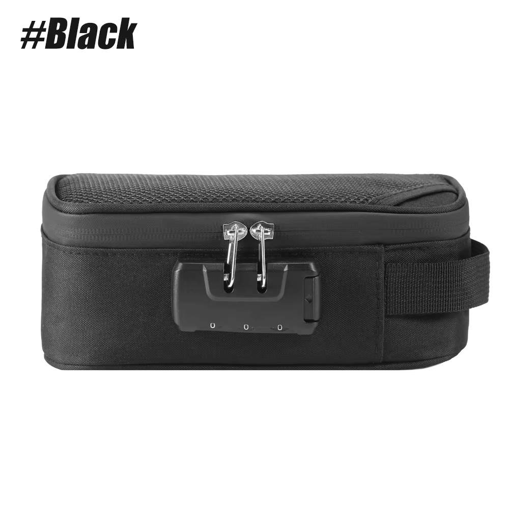 Sac anti-odeur en fibre de carbone activée avec serrure à code, étui portable anti-odeur pour voyage