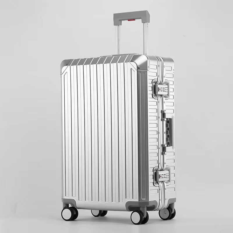 Valise de Voyage à Roulettes en Alliage d'Aluminium-Magnésium, Sac d'Embarquement Universel avec Rou
