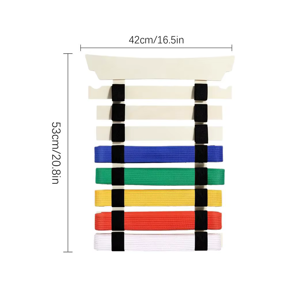 Présentoir de ceinture de karaté, présentoir de ceinture d'arts martiaux avec cintre et autocollants