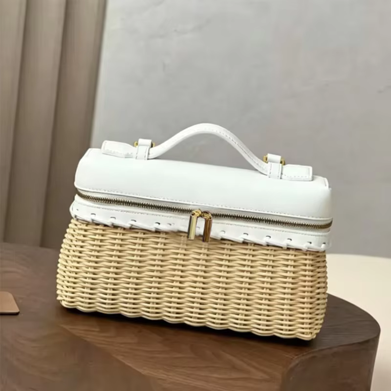 Sac de voyage tissé pour femme, petits cabas de marque de mode européenne, sacs à main et sacs bando