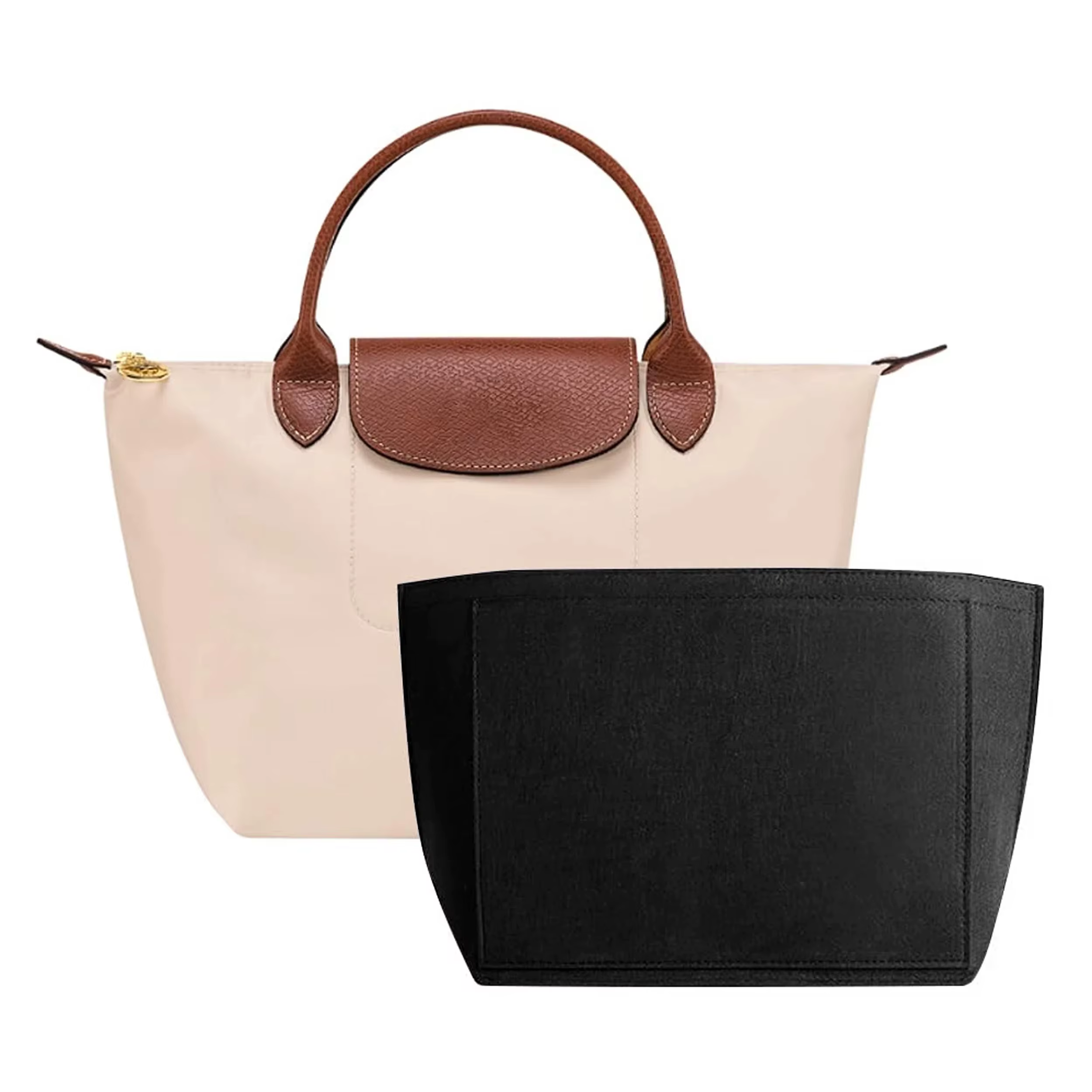 Organisateur de sac fourre-tout en feutre avec fermeture éclair, insert multi-poches pour sac à main
