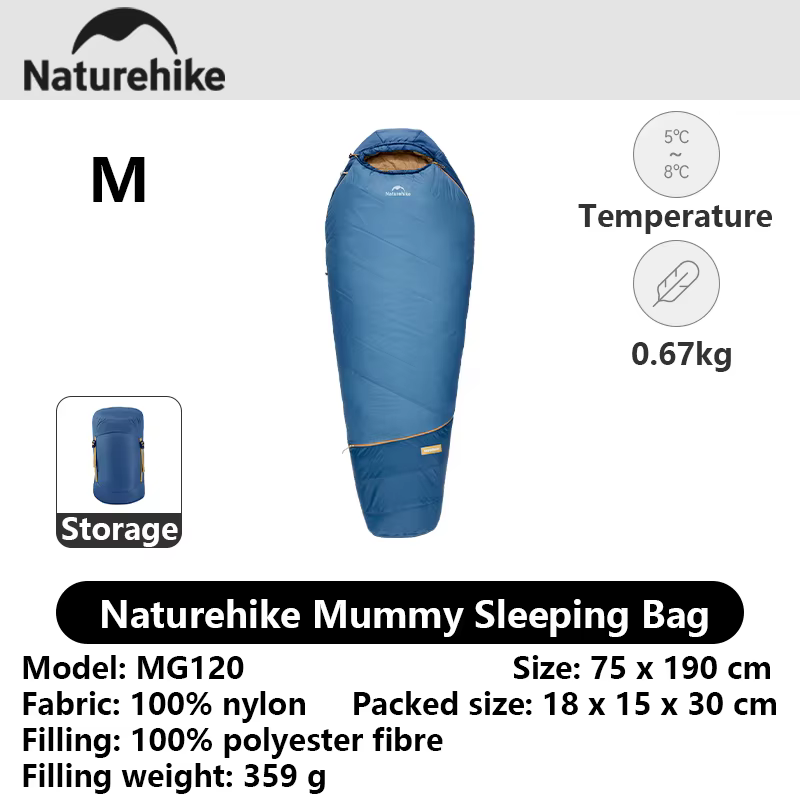 Naturehike 2026 Nouveau Sac de Couchage Momie MuJin Pro – Sac de Couchage Antibactérien Étiquette Or