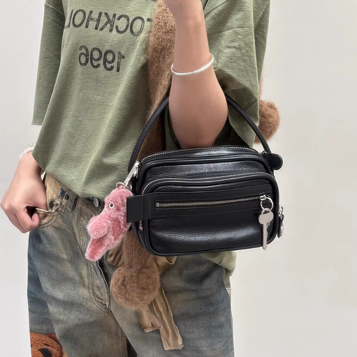 Sac à bandoulière décontracté pour moto, petit sac multicouche Simple pour femmes, étoile à la mode,