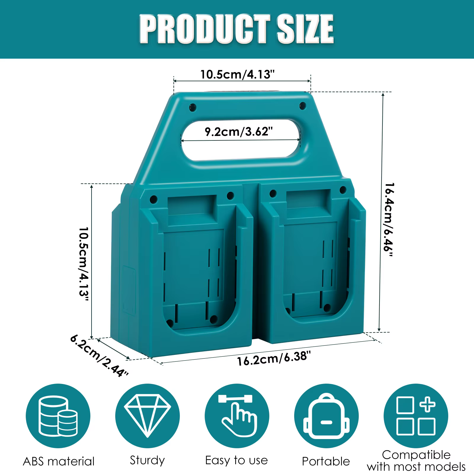 Support de batterie à 6/4 emplacements pour Makita 18V et 14.4V, étui de batterie portable et robust