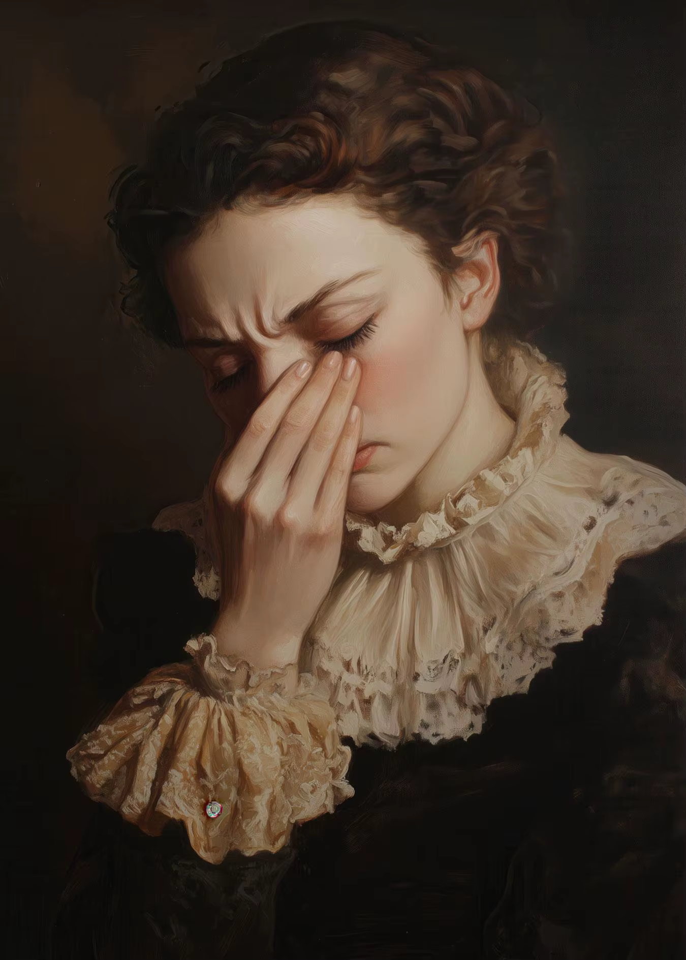 Affiche de Portrait de femme victorienne, salle de bain amusante, peinture sur toile imprimée, table