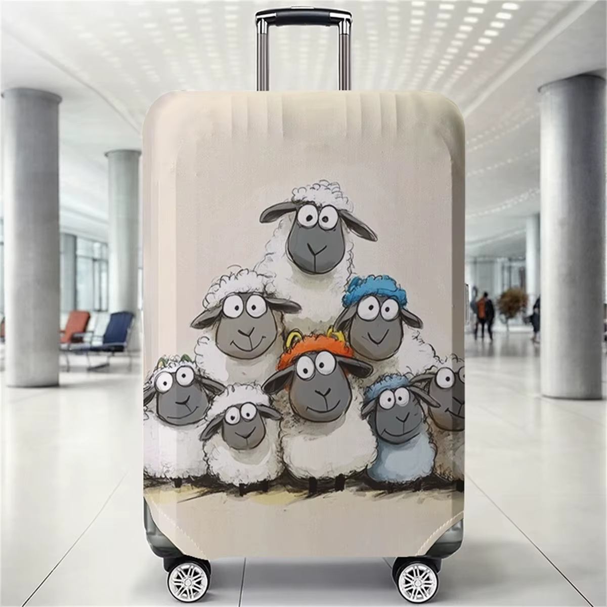 Housse de protection pour bagages à motif agneau, adaptée aux housses de bagages de 18 à 32 pouces, 