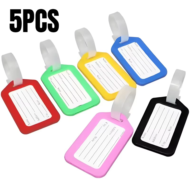 Étiquettes de bagage en plastique pour hommes et femmes, étiquette portable, identification de valis