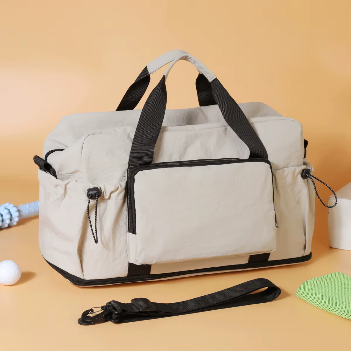 Sac de voyage grande capacité, sac bandoulière portable léger, sac de rangement extensible pour baga