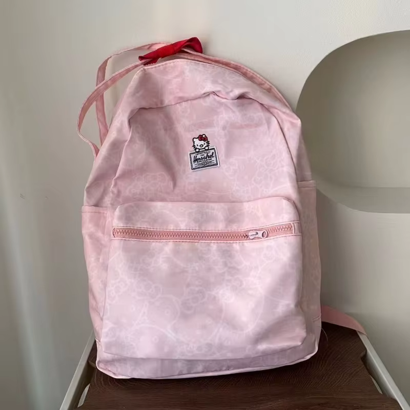 Sac à dos de dessin animé Hello Kitty Sanrio, nouvelle animation, mignon sac d'école pour étudiant, 