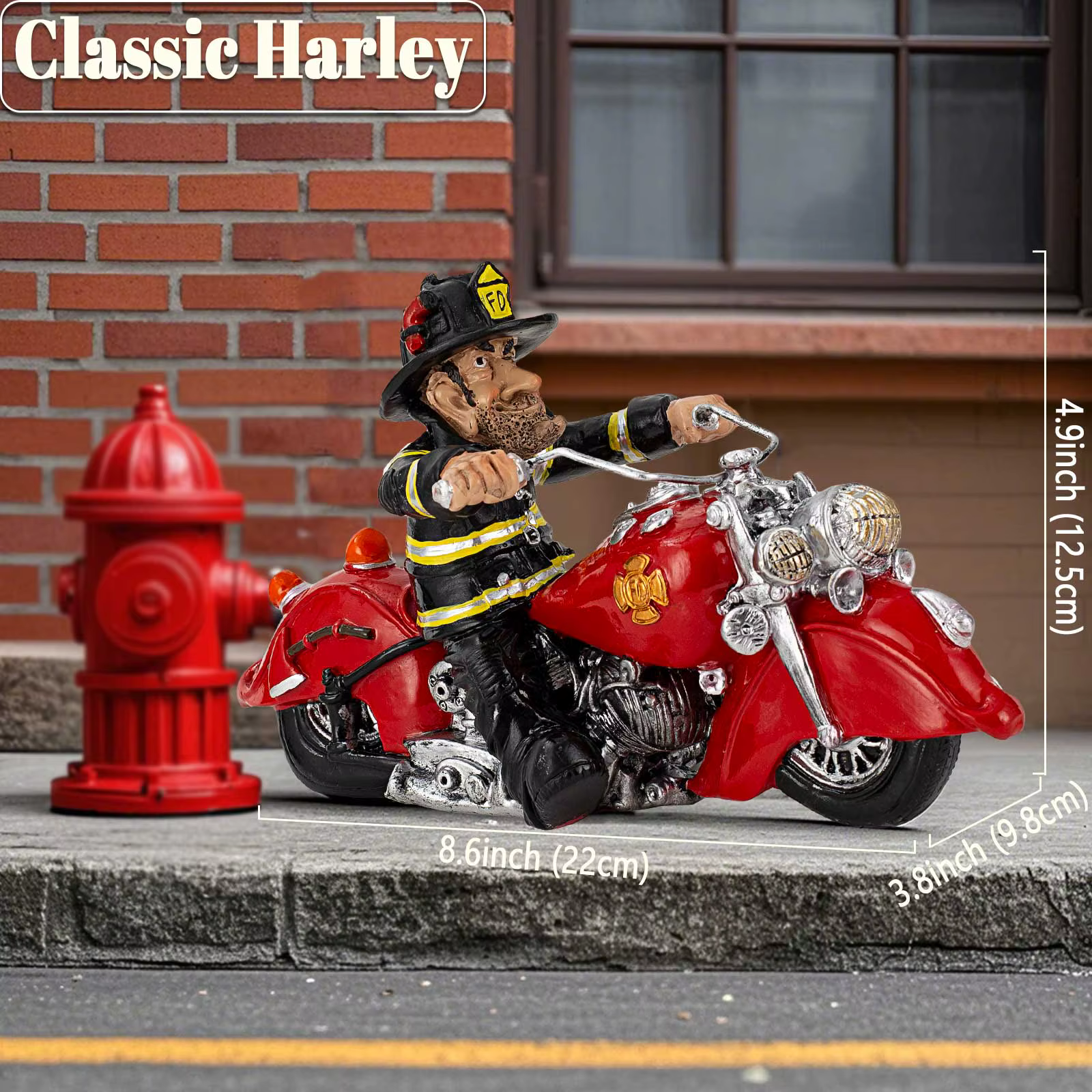 Figurine de pompier de moto, modèle de pompier FD Unique à collectionner, décoration de bureau parfa