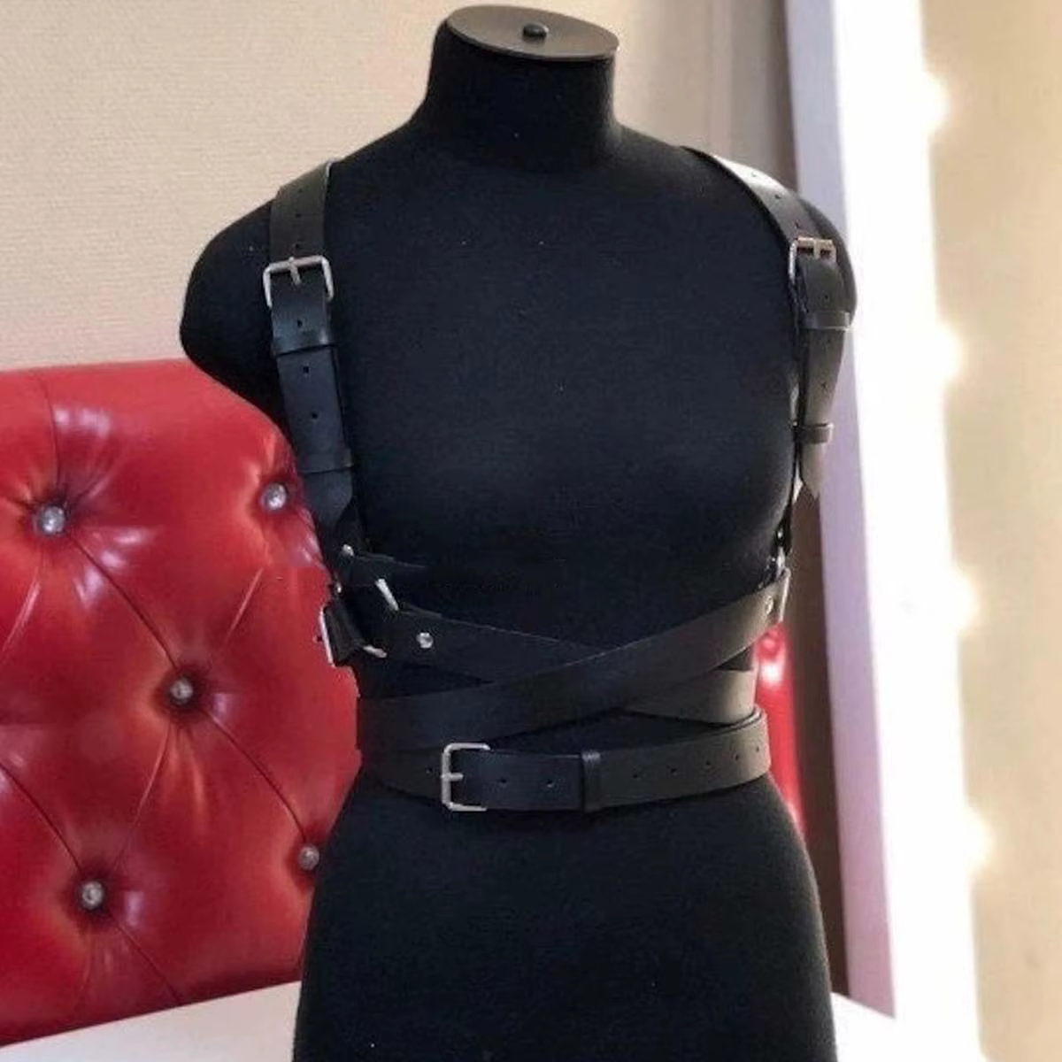 Ceinture Harnais en Cuir Sexy et Tendance, Harnais Gothique pour Femme, Accessoires pour Soirées et 