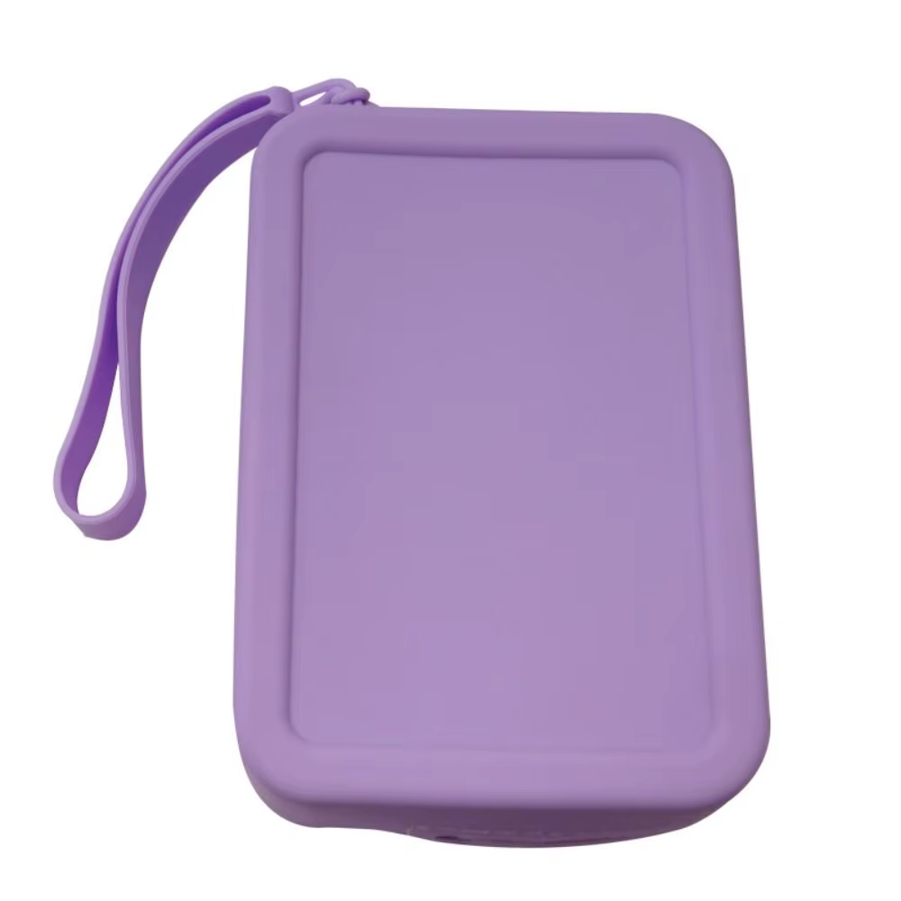 Sac cosmétique en silicone couleur Morandi, porte-monnaie rectangulaire, sac de rangement multifonct