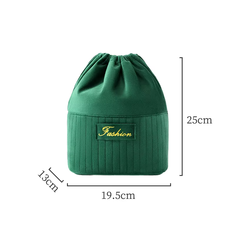 Nouvelle Trousse de Toilette de Voyage Grande Capacité en Velours avec Cordon de Serrage, Style Urba