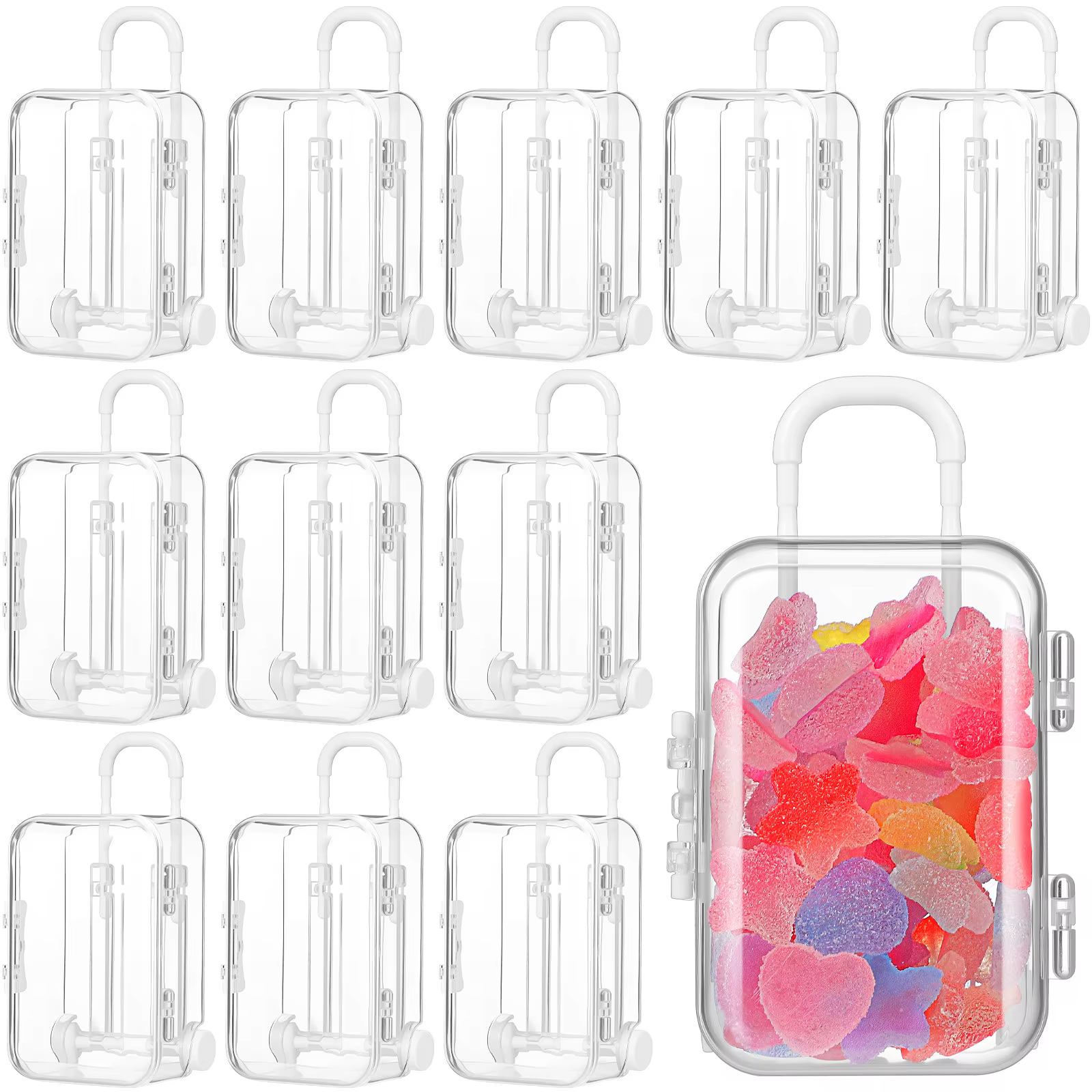 12 boîtes à bonbons en forme de valise, mini-boîtes cadeaux, décorations de mariage, boîtes à dragée