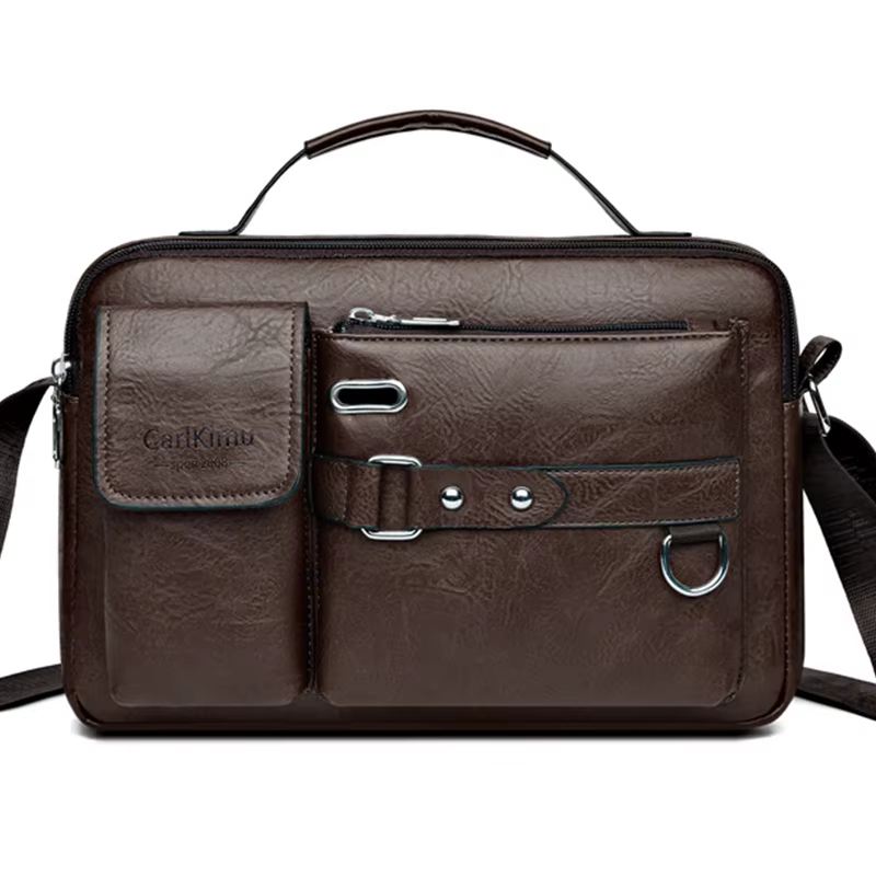 Sac messager rétro pour hommes avec conception étanche, mallette pour ordinateur portable de grande 