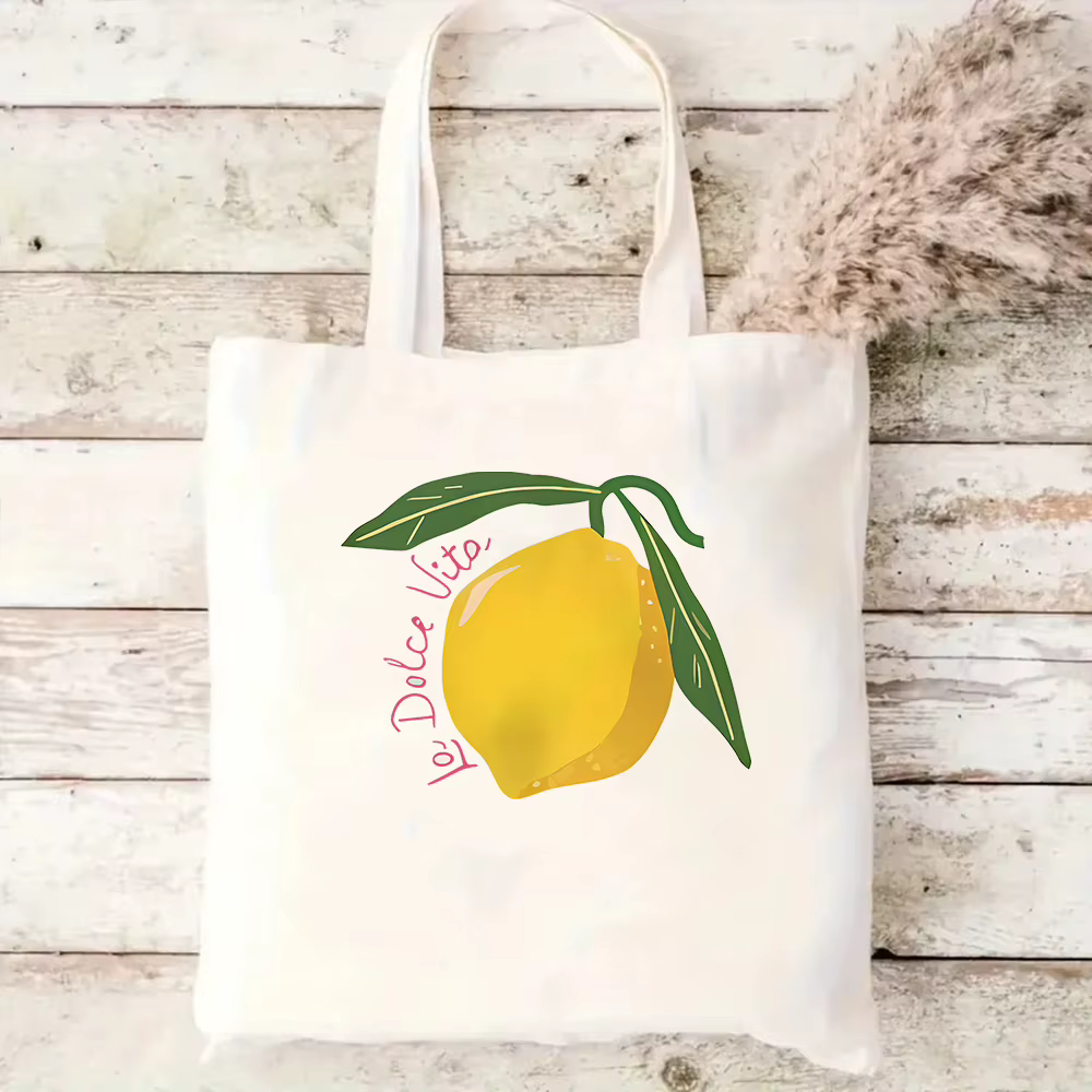 Sac fourre-tout en toile La Dolce Vita Lemon, inspiré de l'Italie, sac à bandoulière