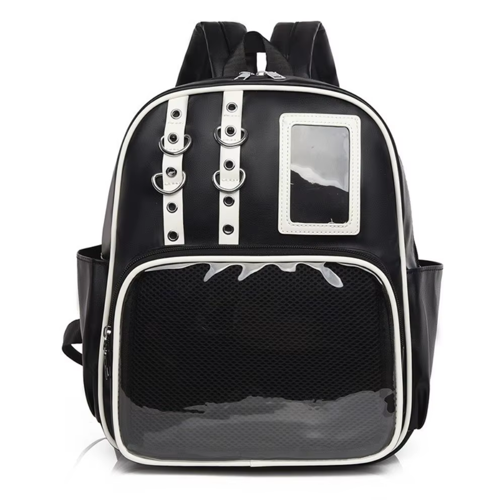 Sac à dos transparent en PU style Lolita, sac à bandoulière personnalisable pour étudiants