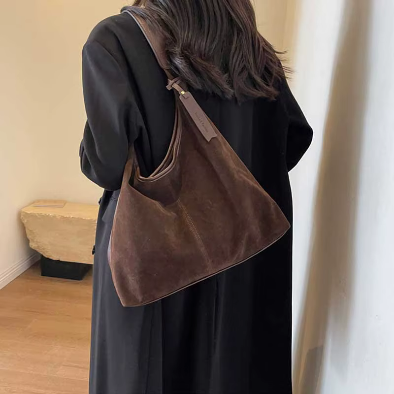 Sac à bandoulière Hobo à pompon Long pour femmes, fourre-tout de styliste de grande capacité, tendan