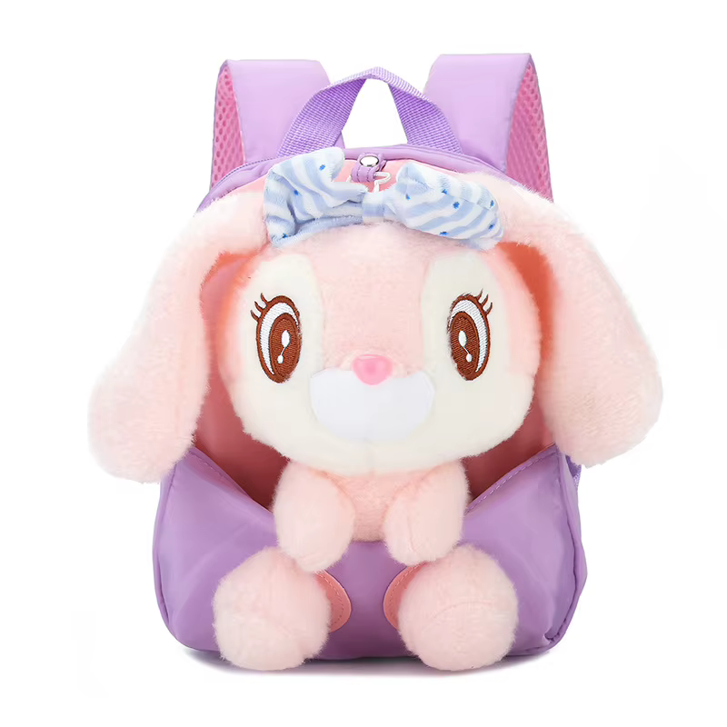 Sac à Dos Lapin 3D en Peluche pour Garçon et Fille, Cartable Mignon avec Nministériels d, Sacs d'Éco