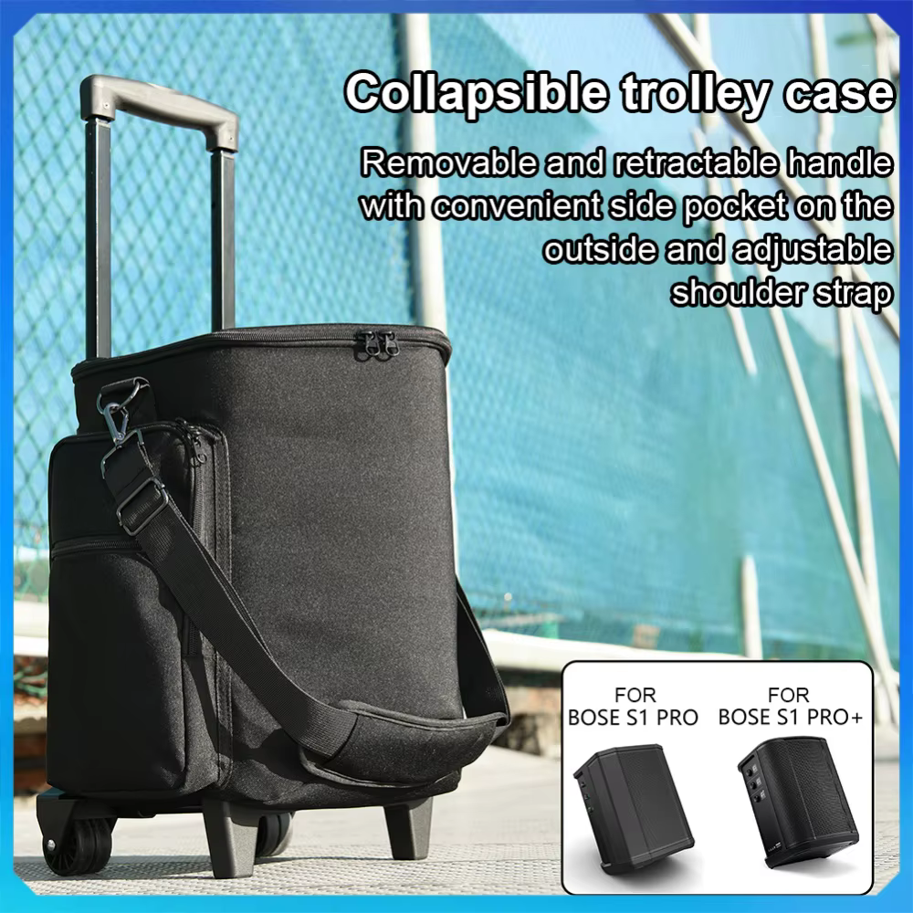 Sac de transport à roulettes avec poignée rétractable pour enceinte portable Bluetooth Bose S1 Pro /