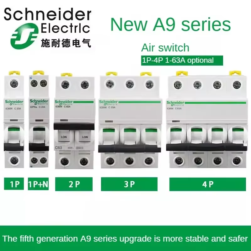 Schneider interrupteur d'air disjoncteur Miniature iC65N/60N 1/2/3/4P ménage 1/2/3/4/6/10/16/20/25/3