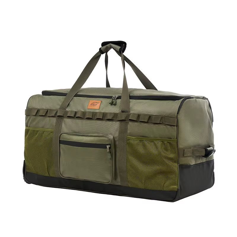 Sac à dos de chariot d'extérieur de grande capacité de 130l, sac de rangement épais avec roulettes, 
