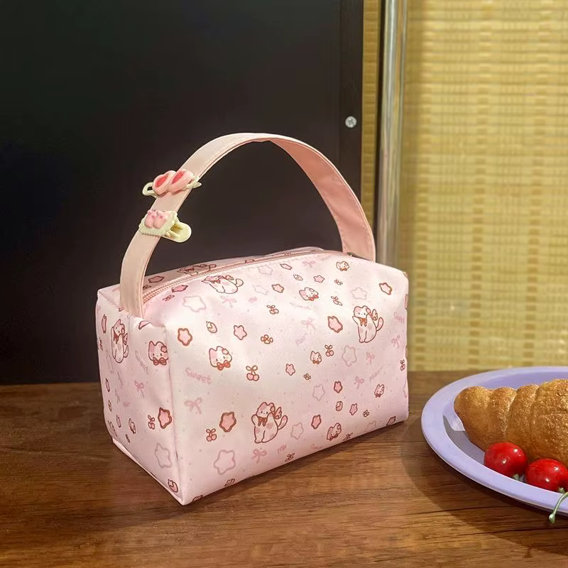 Sacs de maquillage pour chatons avec poignée, sac de rangement cosmétique souple de voyage, trousse 