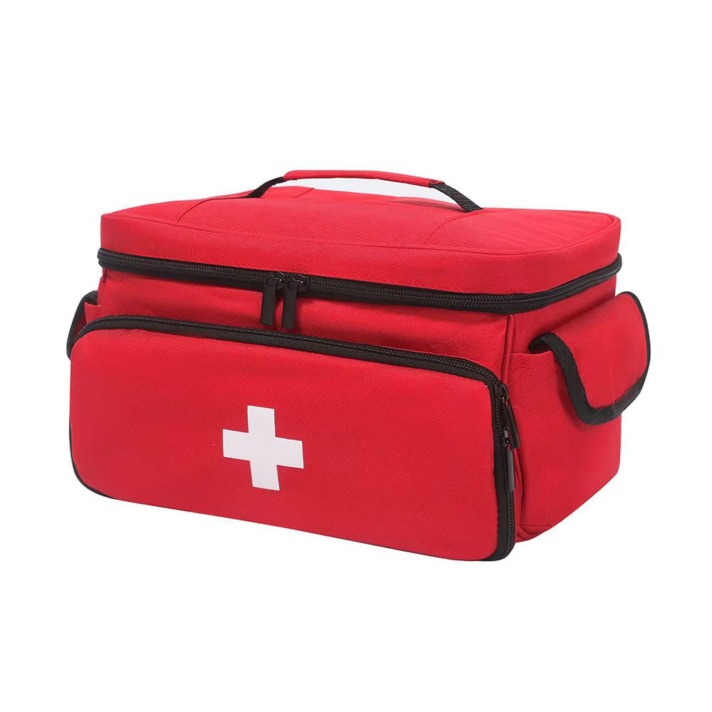 Trousse à pharmacie premium grande capacité avec poignée portable, boîtes à médicaments superposées,