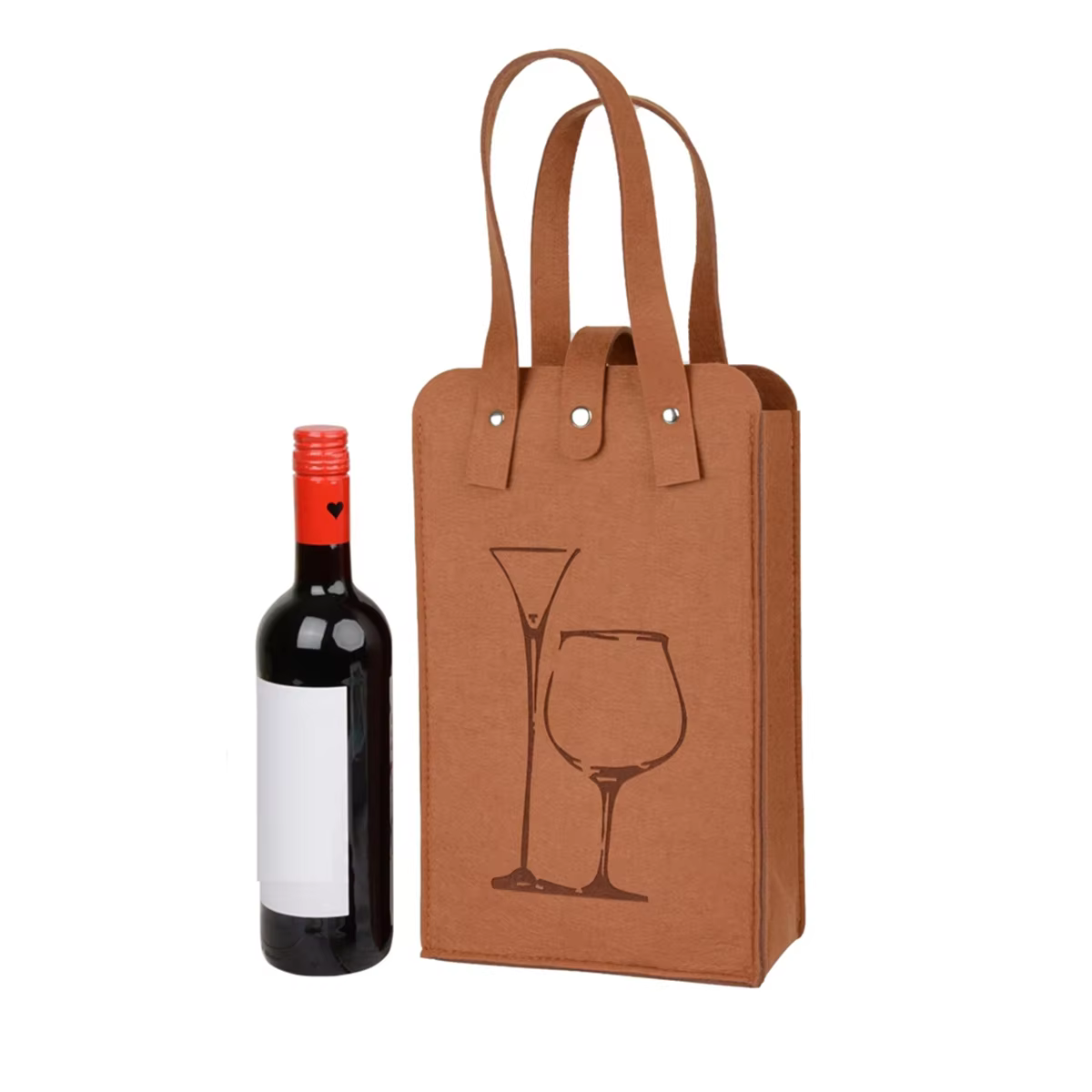 Sac fourre-tout portatif de bouteille de feutre de Double couche de cadeaux de noël créatifs, sac is