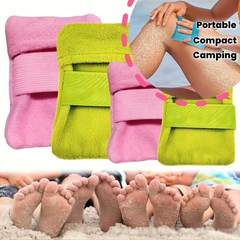 Brosse anti-sable pour la plage, sac à poudre anti-sable, brosse de nettoyage du sable, essentiels p
