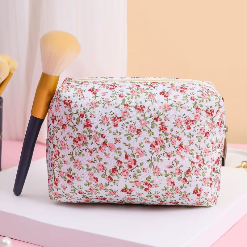Sac de rangement à imprimé Floral, trousse de maquillage de grande capacité, trousse de toilette por