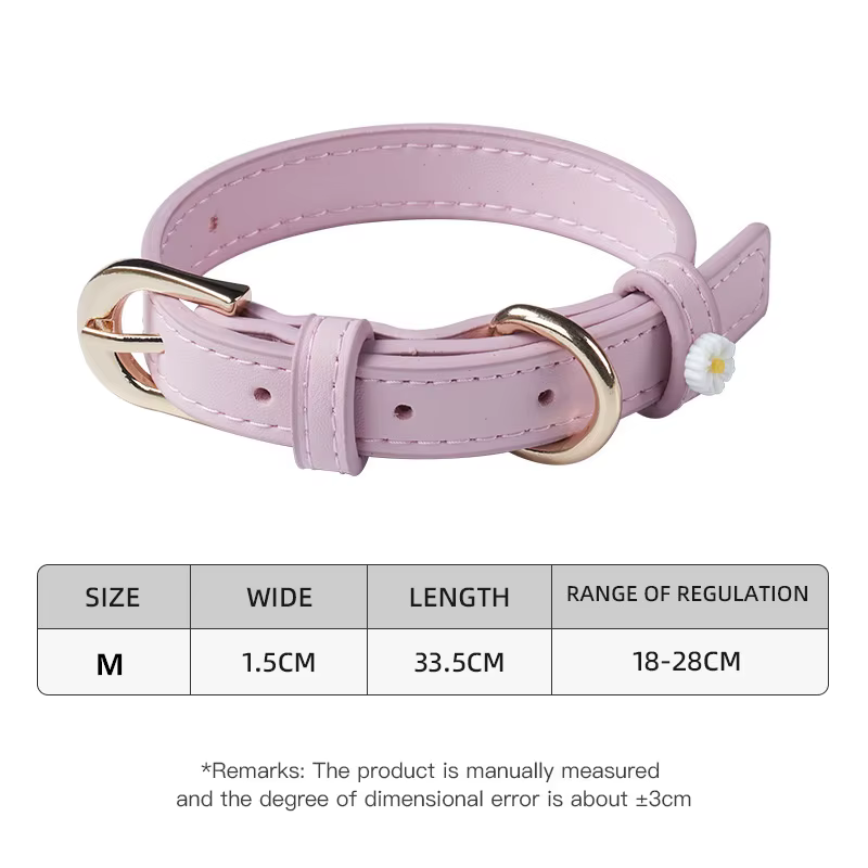 Collier en cuir PU pour animal de compagnie, accessoires mignons pour chien, ULde traction en alliag