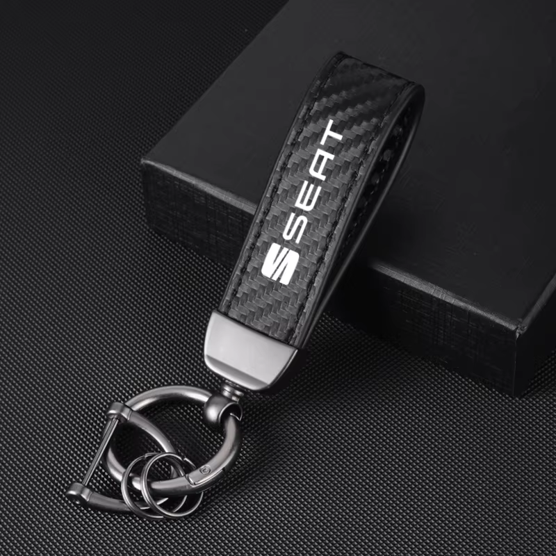 Porte-clés en cuir avec logo de voiture, accessoires pour homme, pour Seat Leon FR FR+ Cupra Ibiza A
